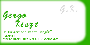 gergo kiszt business card